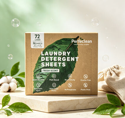 أوراق غسيل الغسيل القائمة على النباتات القابلة للتسميد مع صيغة قابلة للتحلل البيولوجي للتنظيف الصديق للبيئة
